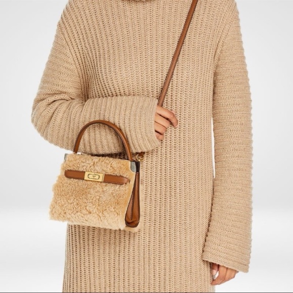 Tory Burch Lee Radziwill PetTory Burch Lee Radziwill Petite Double Bag Shearling - Picture 7 of 12